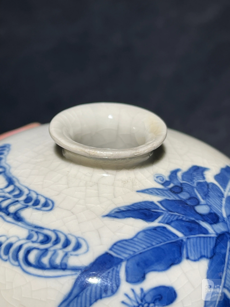 清晚期 浆胎青花折桂图梅瓶一对 - 图22